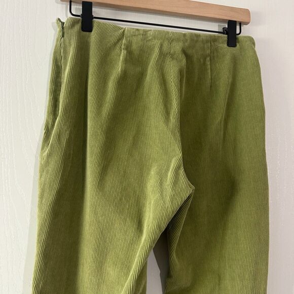 Piazza Sempione Womens Green Corduroy Wide Leg Cotton Pants IT 42 US 8 Medium - Picture 8 of 8